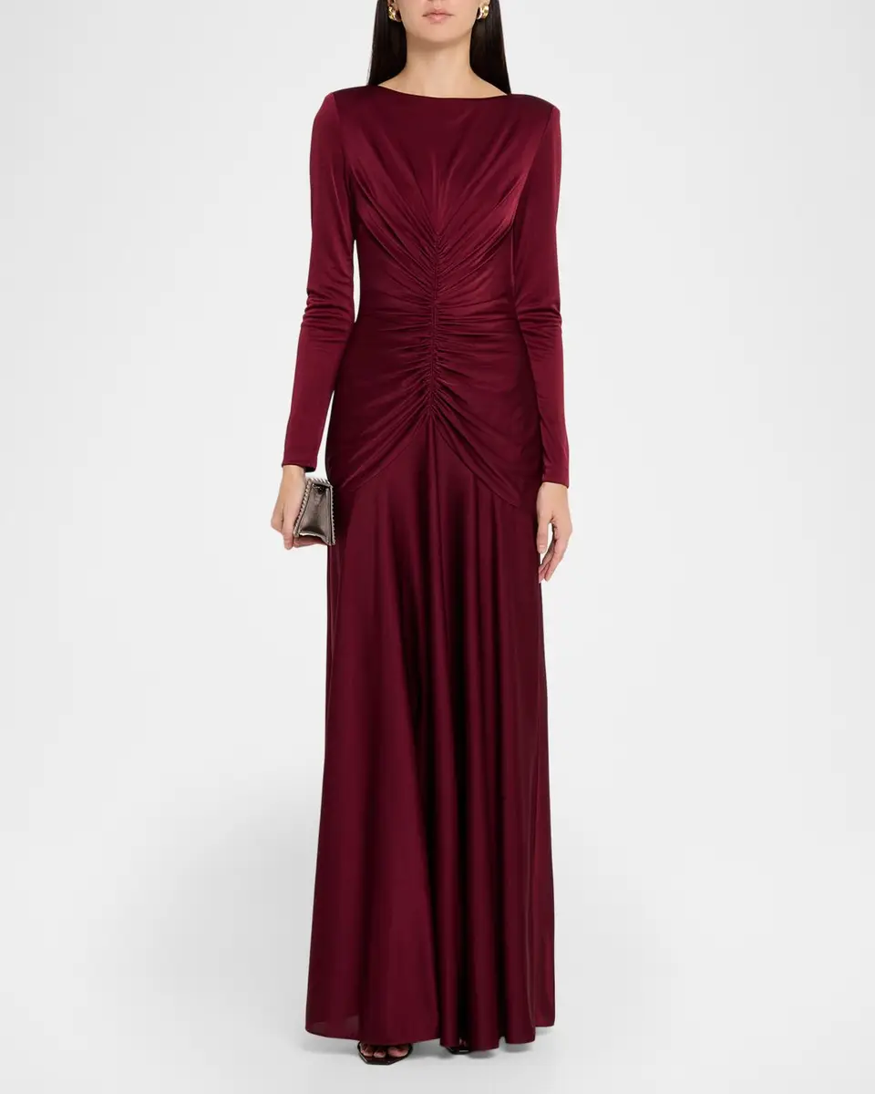 Et Ochs Thea Ruched Glossy Jersey Gown | Thumbnail 2 Et Ochs Thea Ruched Glossy Jersey Gown | Thumbnail 2