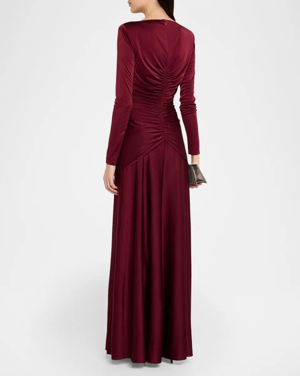 Et Ochs Thea Ruched Glossy Jersey Gown | Thumbnail 3 Et Ochs Thea Ruched Glossy Jersey Gown | Thumbnail 3