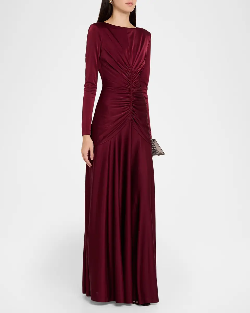 Et Ochs Thea Ruched Glossy Jersey Gown | Thumbnail 4 Et Ochs Thea Ruched Glossy Jersey Gown | Thumbnail 4