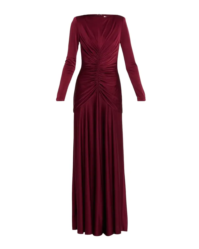 Et Ochs Thea Ruched Glossy Jersey Gown