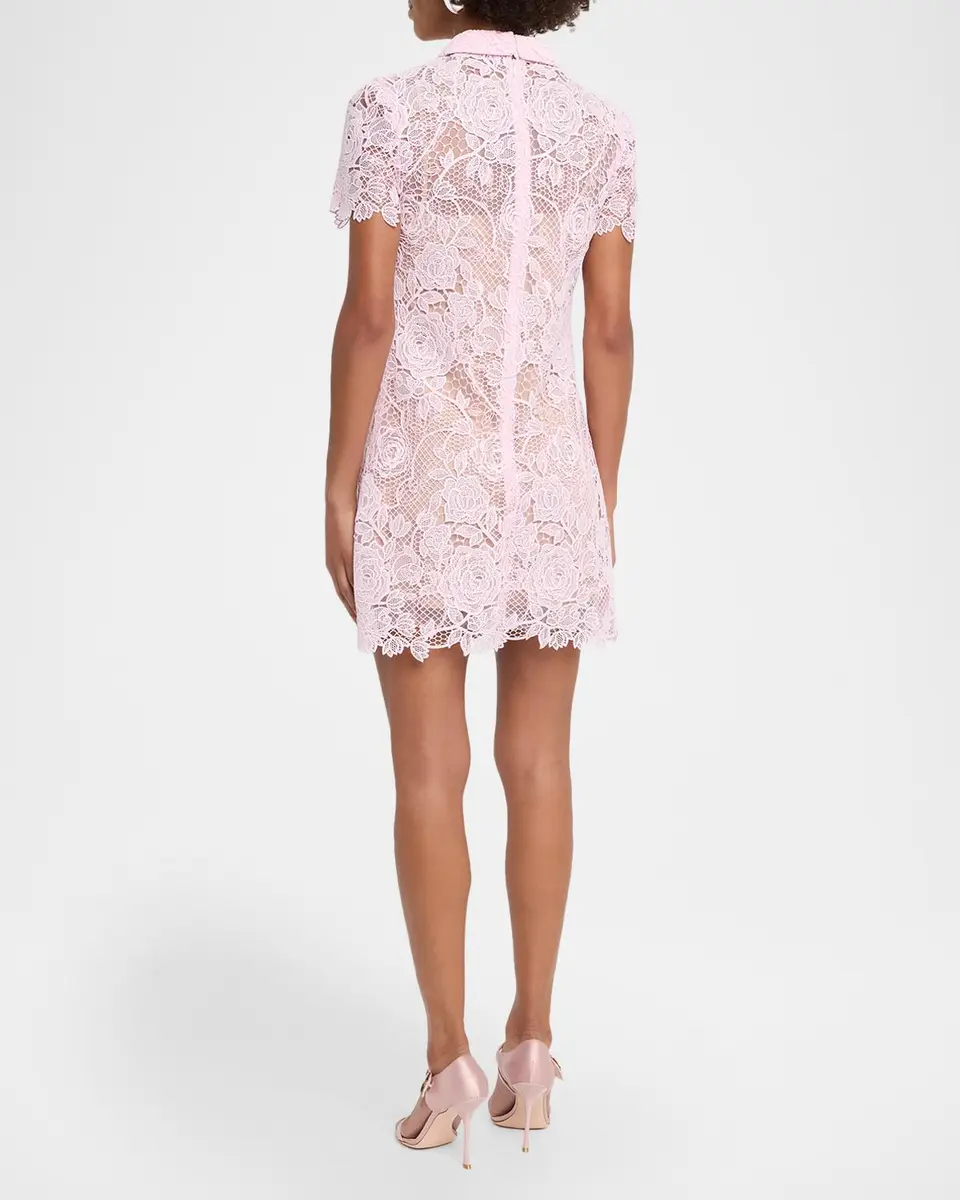 Self-Portrait Scalloped-Trim Sheath Mini Dress | Thumbnail 3