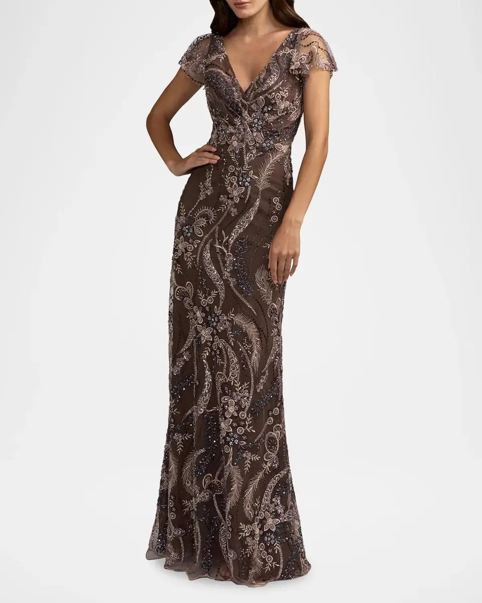 Mac Duggal Embroidered Sequined Gown | Thumbnail 2 Mac Duggal Embroidered Sequined Gown | Thumbnail 2