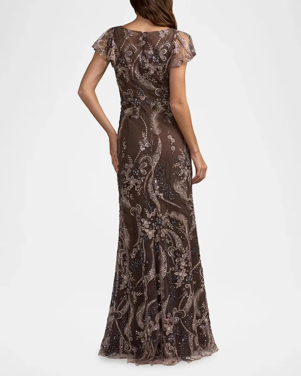 Mac Duggal Embroidered Sequined Gown | Thumbnail 3 Mac Duggal Embroidered Sequined Gown | Thumbnail 3