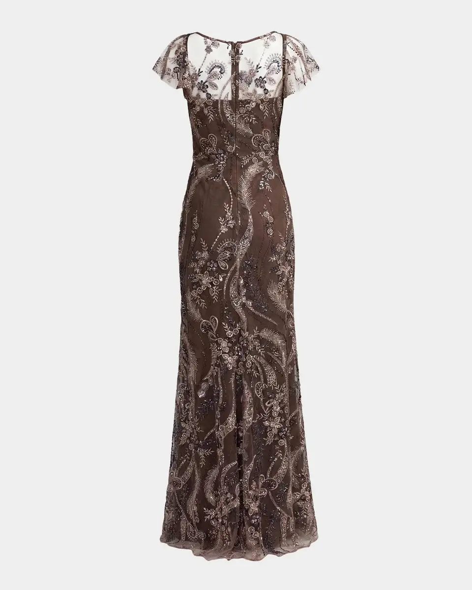 Mac Duggal Embroidered Sequined Gown | Thumbnail 5 Mac Duggal Embroidered Sequined Gown | Thumbnail 5