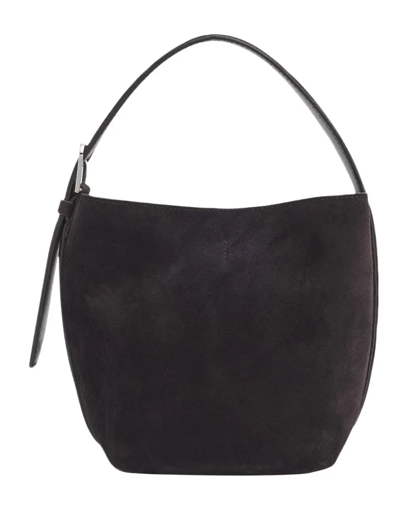TOTEME Small Belted Suede Tote Bag | Image 1 TOTEME Small Belted Suede Tote Bag | Image 1