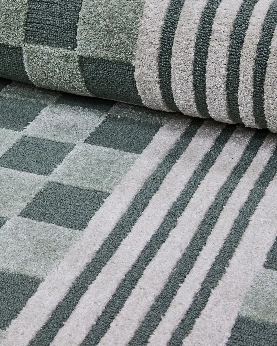 MacKenzie-Childs Sage Green Tonal Check Rug, 8 ' x 10 ' | Thumbnail 2 MacKenzie-Childs Sage Green Tonal Check Rug, 8 ' x 10 ' | Thumbnail 2