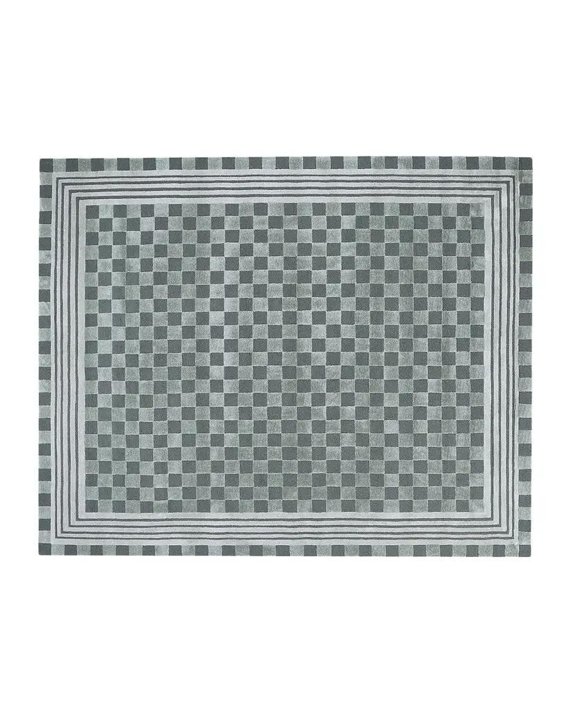 MacKenzie-Childs Sage Green Tonal Check Rug, 8 ' x 10 ' | Image 1 MacKenzie-Childs Sage Green Tonal Check Rug, 8 ' x 10 ' | Image 1
