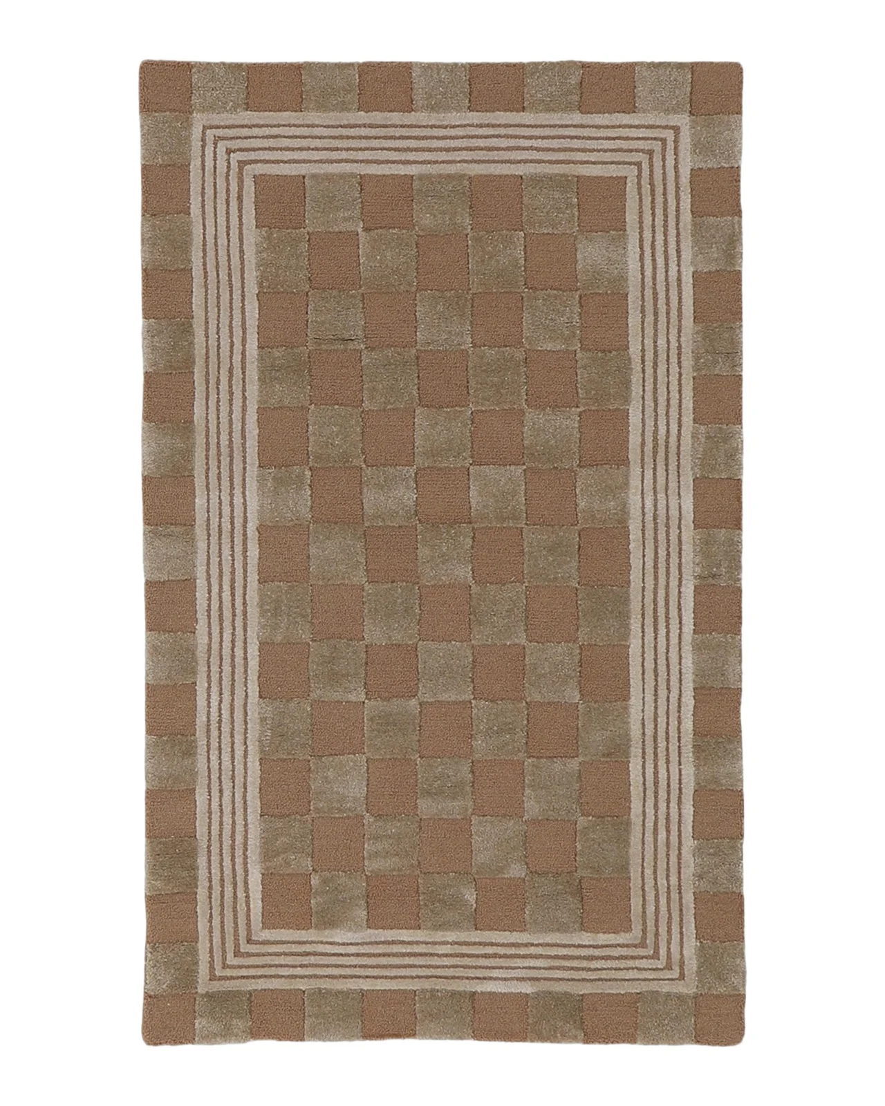 MacKenzie-Childs Mocha Tonal Check Rug, 3 ' x 5 '
