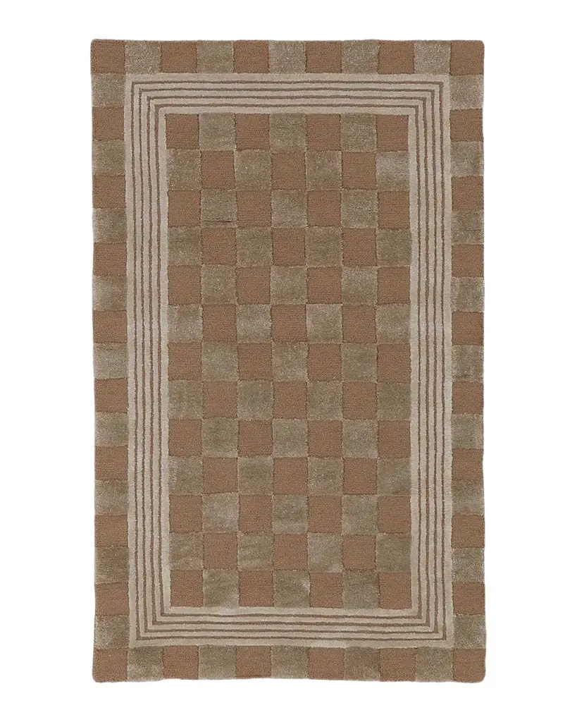 MacKenzie-Childs Mocha Tonal Check Rug, 3 ' x 5 ' | Image 1 MacKenzie-Childs Mocha Tonal Check Rug, 3 ' x 5 ' | Image 1