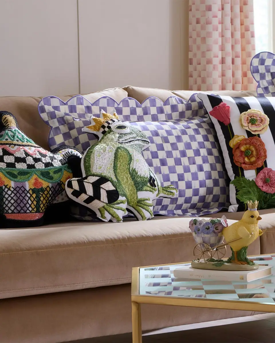 MacKenzie-Childs Embroidered Frog Throw Pillow, 15" x 17" | Thumbnail 4 MacKenzie-Childs Embroidered Frog Throw Pillow, 15" x 17" | Thumbnail 4