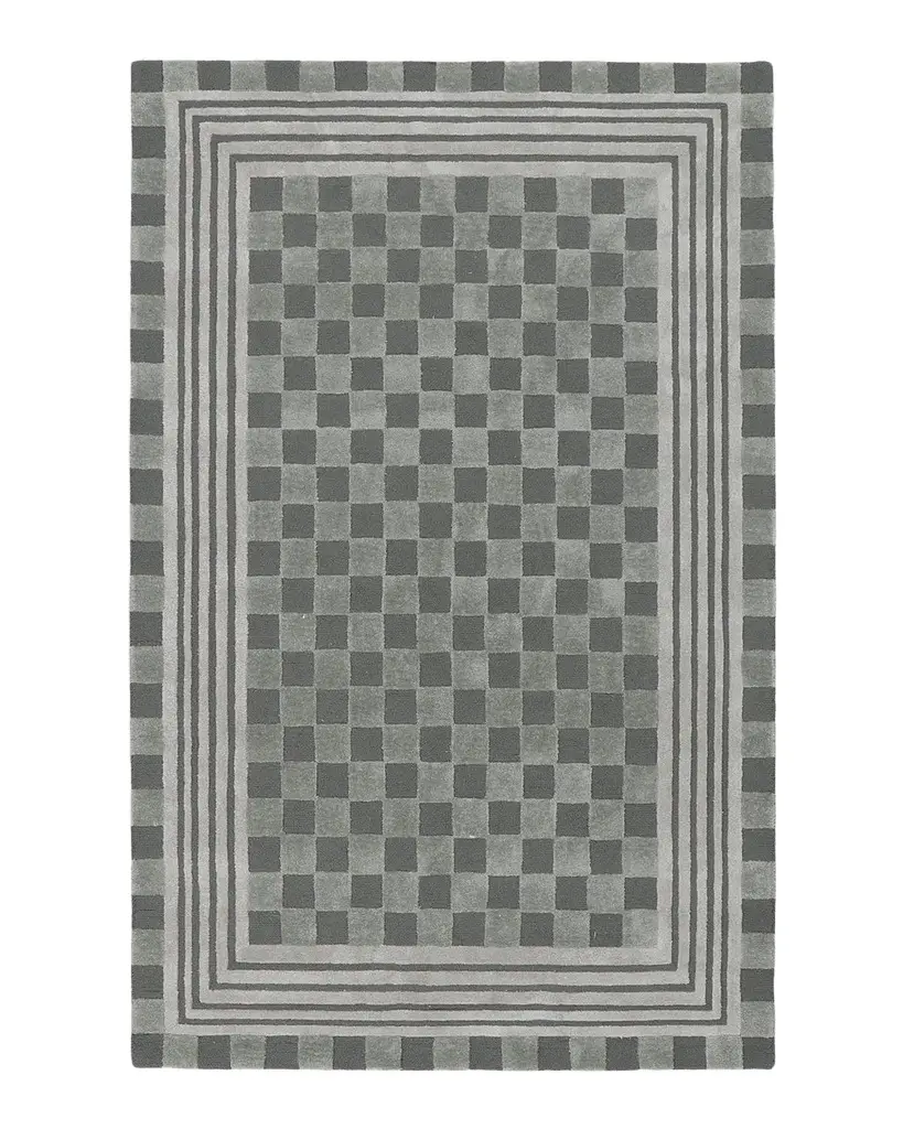 MacKenzie-Childs Sage Green Tonal Check Rug, 5 ' x 8 ' | Image 1 MacKenzie-Childs Sage Green Tonal Check Rug, 5 ' x 8 ' | Image 1