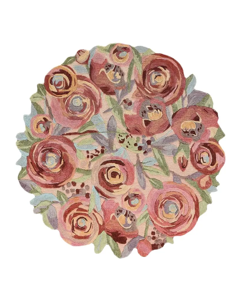 MacKenzie-Childs Sonia's Rose Rug, 6 ' Round