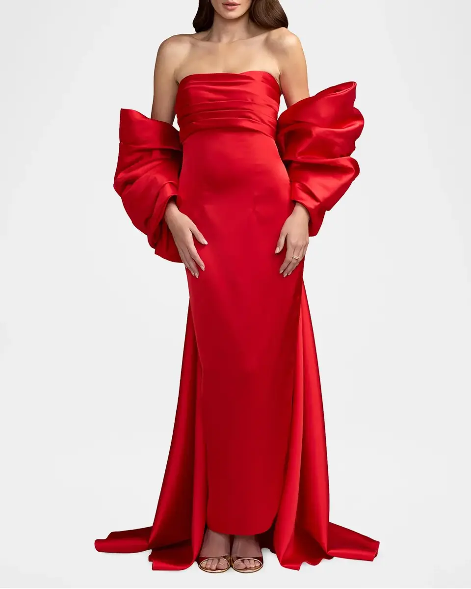 Mac Duggal Oversized Bow Satin Gown | Thumbnail 2 Mac Duggal Oversized Bow Satin Gown | Thumbnail 2