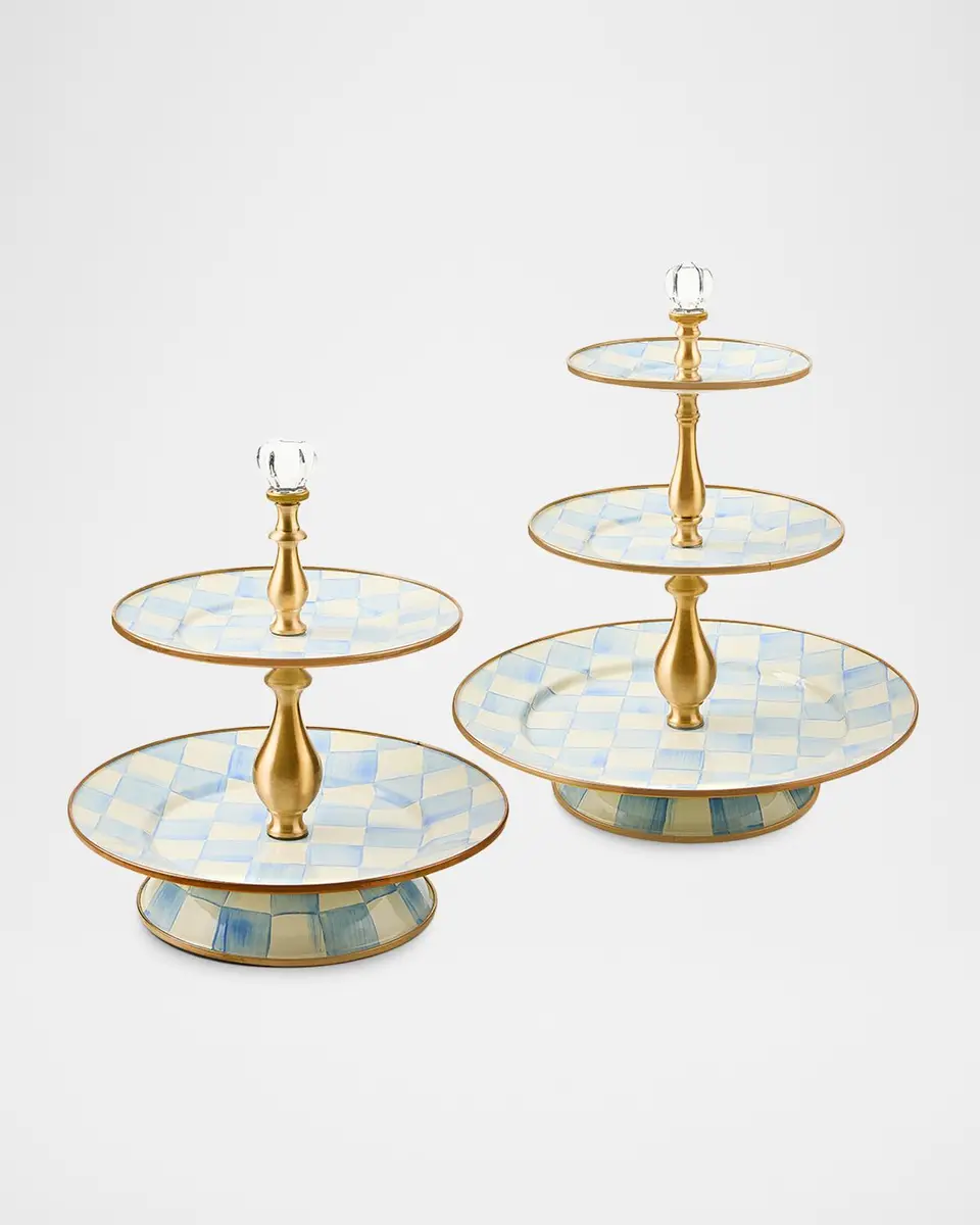 MacKenzie-Childs Sky Check 3-Tier Sweet Stand | Thumbnail 2 MacKenzie-Childs Sky Check 3-Tier Sweet Stand | Thumbnail 2