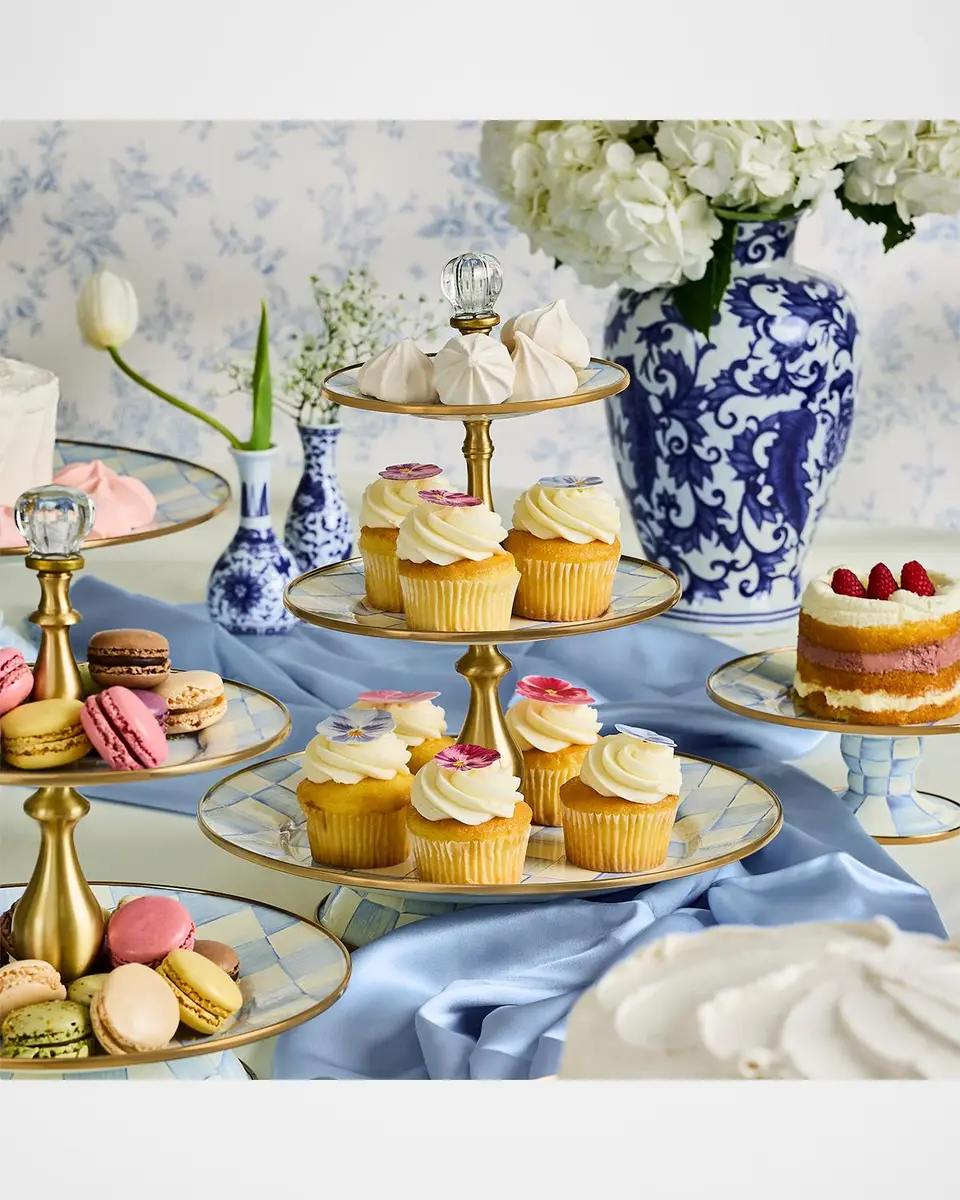 MacKenzie-Childs Sky Check 3-Tier Sweet Stand | Thumbnail 4 MacKenzie-Childs Sky Check 3-Tier Sweet Stand | Thumbnail 4