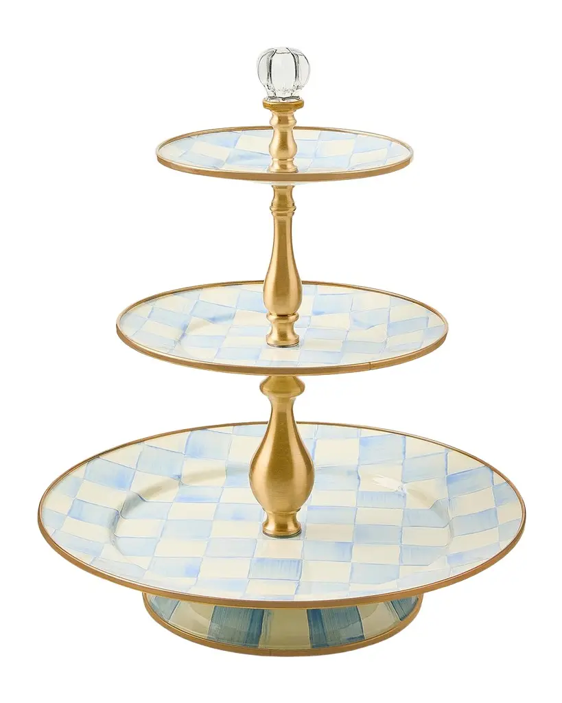 MacKenzie-Childs Sky Check 3-Tier Sweet Stand