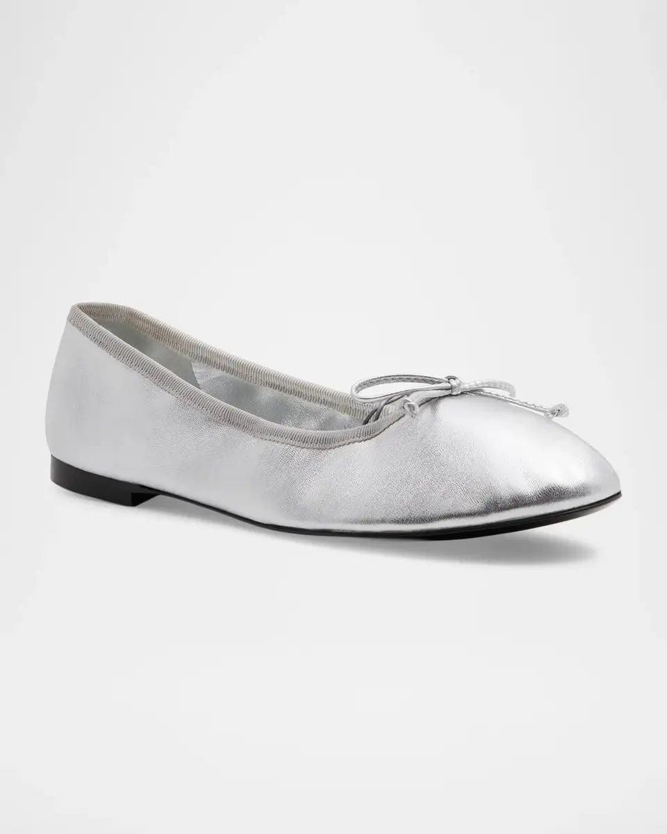 Stuart Weitzman Nia Leather Ballerina Flats | Thumbnail 2