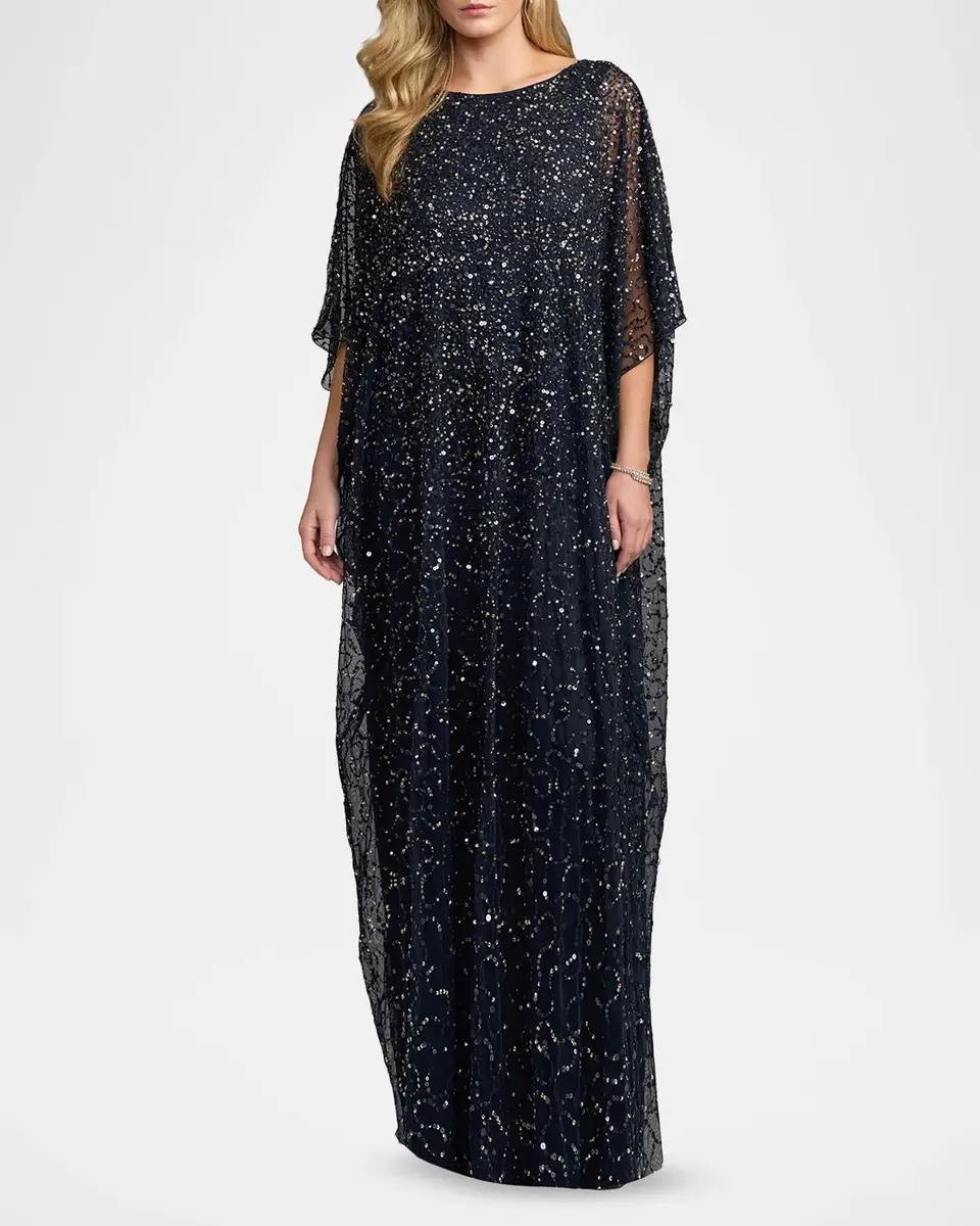 Mac Duggal Embellished Mesh Caftan Maxi Dress | Thumbnail 2 Mac Duggal Embellished Mesh Caftan Maxi Dress | Thumbnail 2