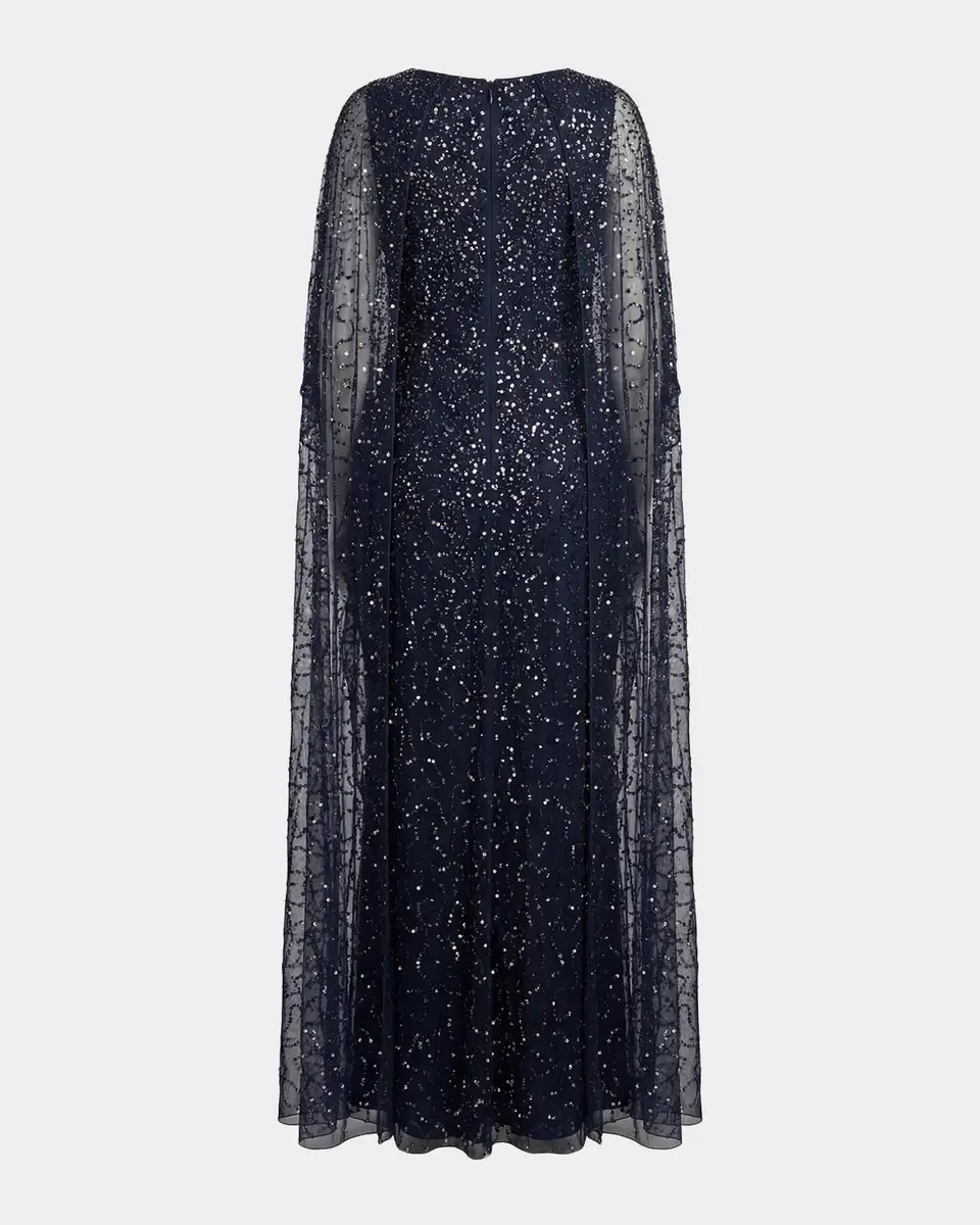 Mac Duggal Embellished Mesh Caftan Maxi Dress | Thumbnail 5 Mac Duggal Embellished Mesh Caftan Maxi Dress | Thumbnail 5
