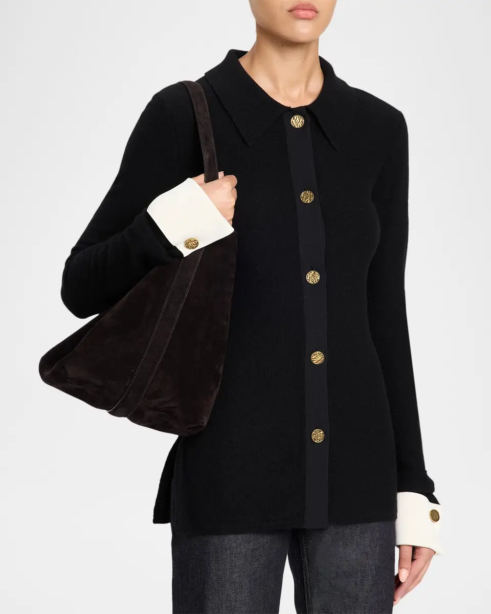 TOTEME Medium Belted Suede Tote Bag | Thumbnail 2 TOTEME Medium Belted Suede Tote Bag | Thumbnail 2