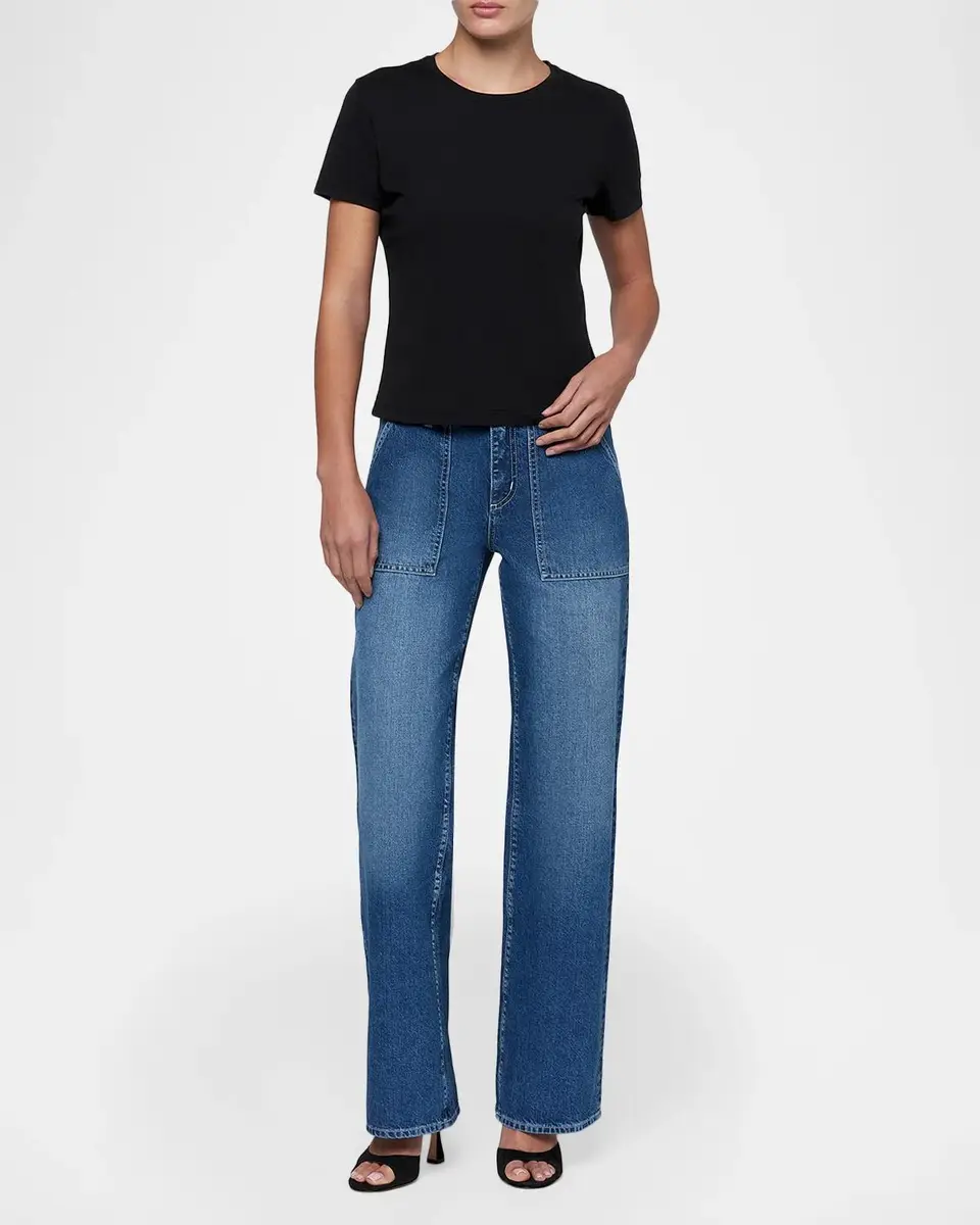 L'Agence Aileen Cotton Crewneck T-Shirt | Thumbnail 2