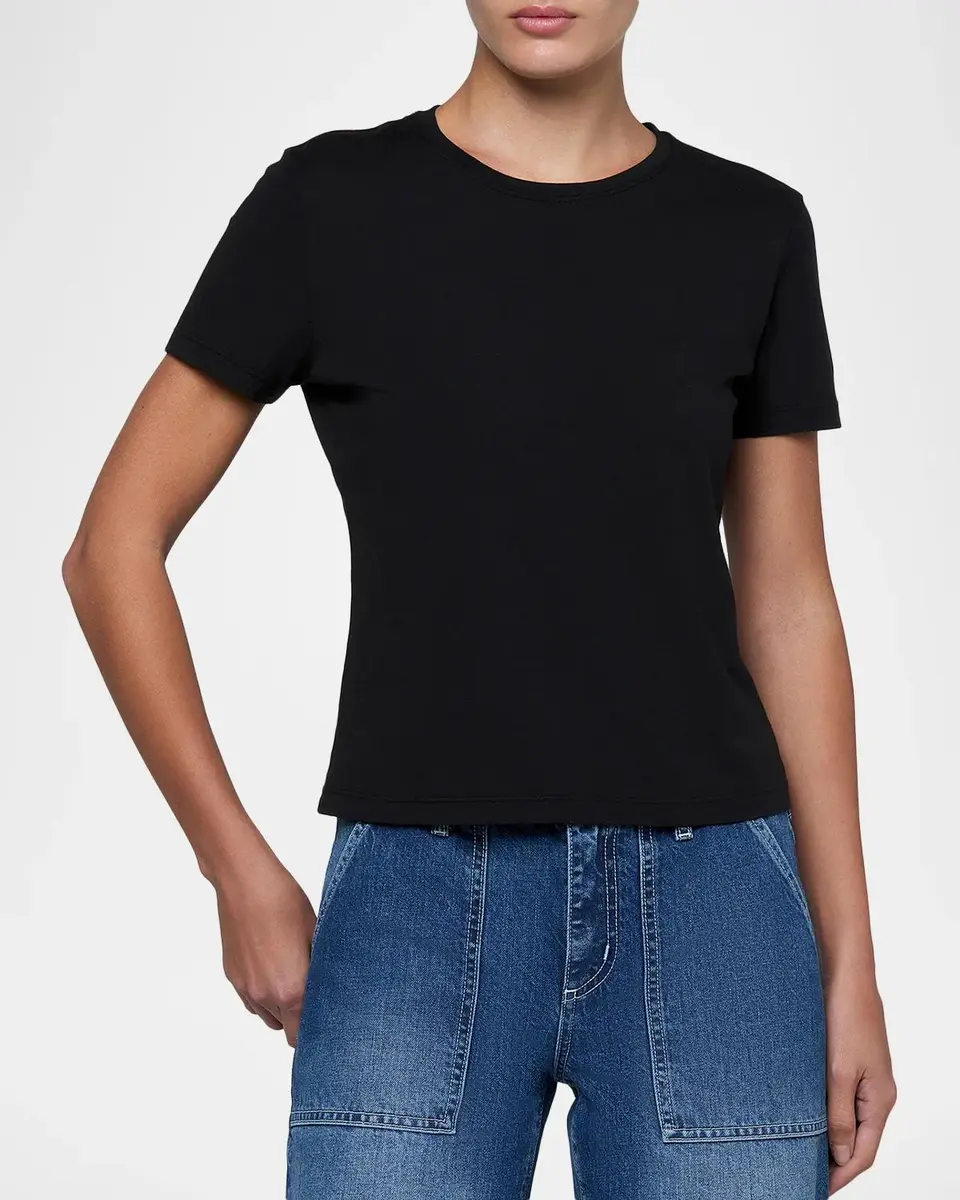 L'Agence Aileen Cotton Crewneck T-Shirt | Thumbnail 4