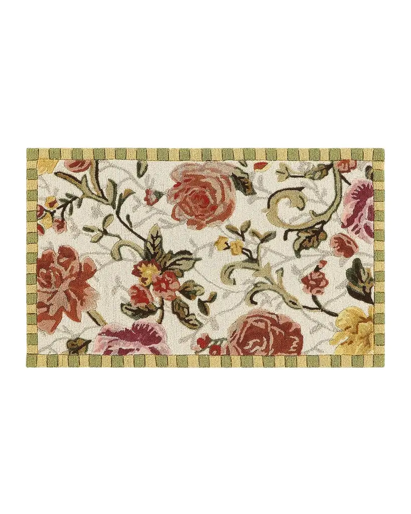 MacKenzie-Childs Golden Peonies Rug, 2 ' x 4 ' | Image 1 MacKenzie-Childs Golden Peonies Rug, 2 ' x 4 ' | Image 1