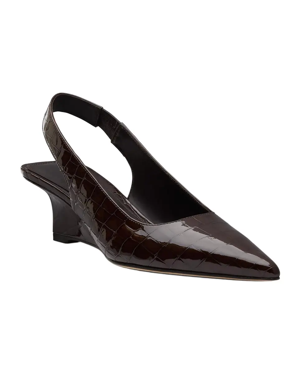 Stuart Weitzman Vinnie 50MM Croc-Embossed Leather Slingback Sandals | Thumbnail 4 Stuart Weitzman Vinnie 50MM Croc-Embossed Leather Slingback Sandals | Thumbnail 4