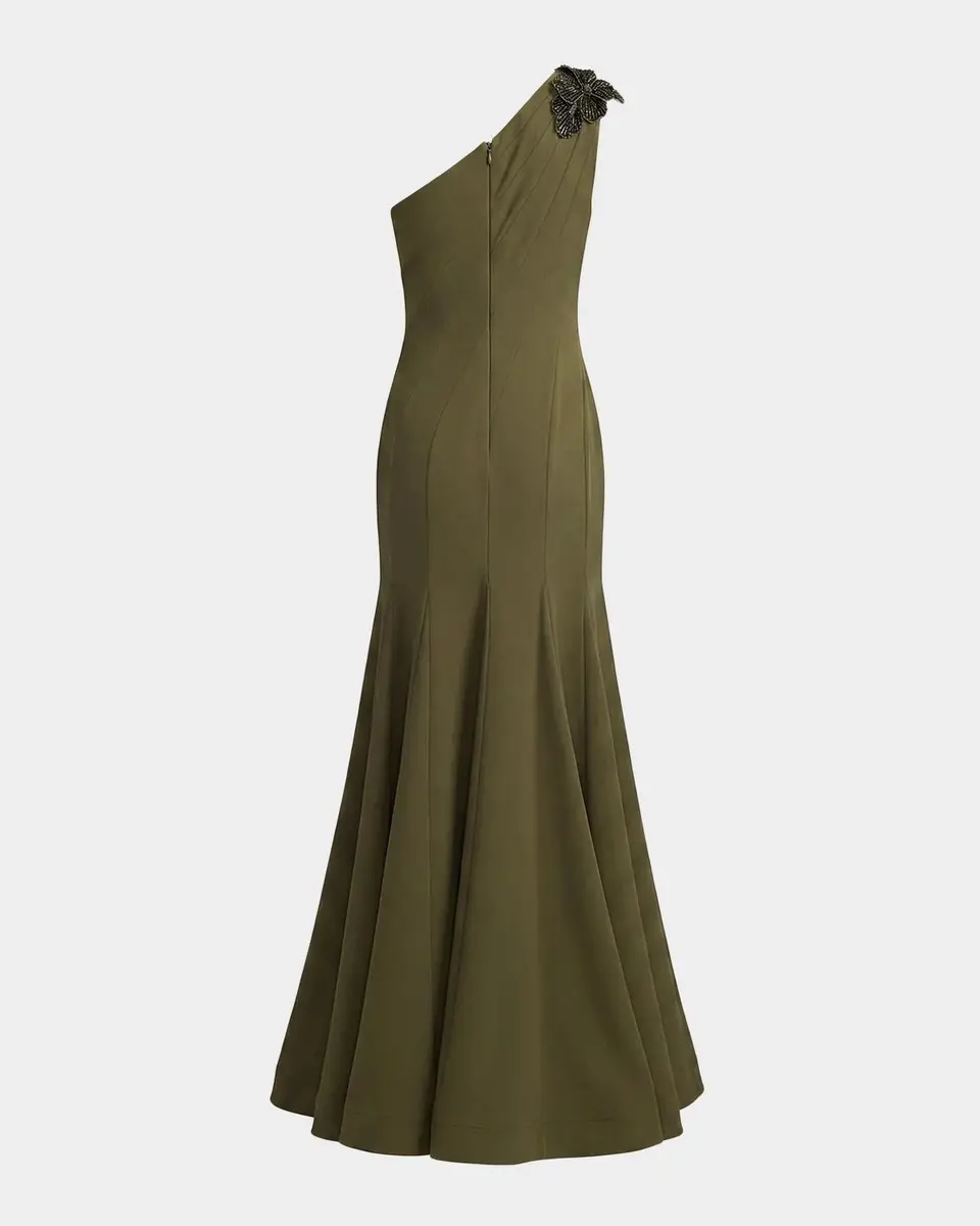 Mac Duggal Seamed Crepe One-Shoulder Gown | Thumbnail 5 Mac Duggal Seamed Crepe One-Shoulder Gown | Thumbnail 5
