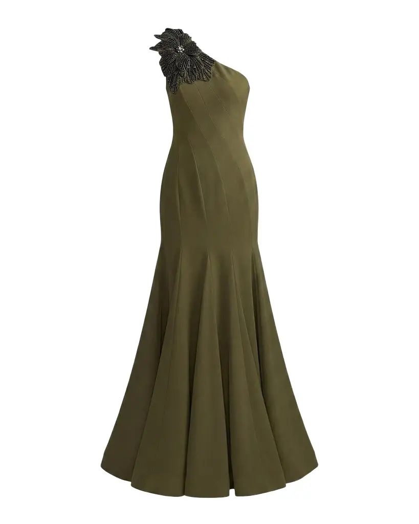 Mac Duggal Seamed Crepe One-Shoulder Gown | Image 1 Mac Duggal Seamed Crepe One-Shoulder Gown | Image 1