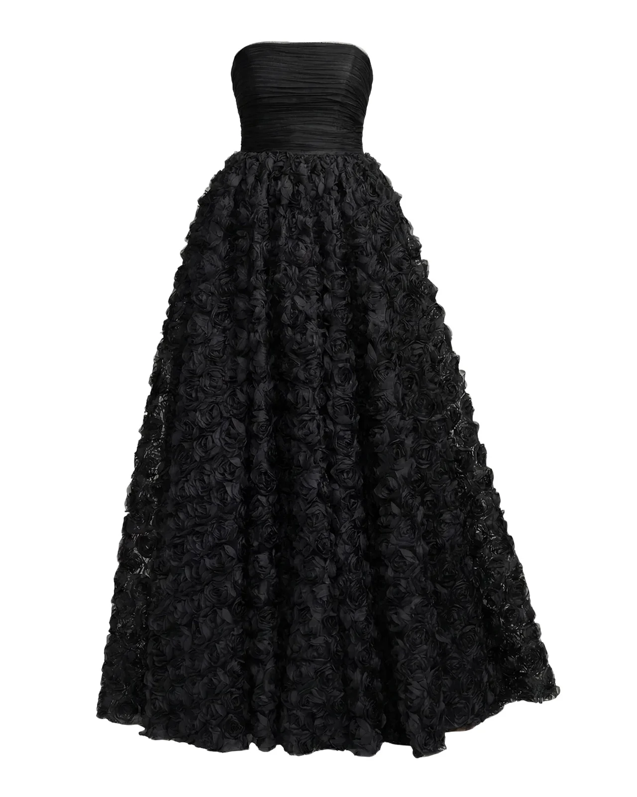 Mac Duggal Strapless Rosette Lace Ballgown