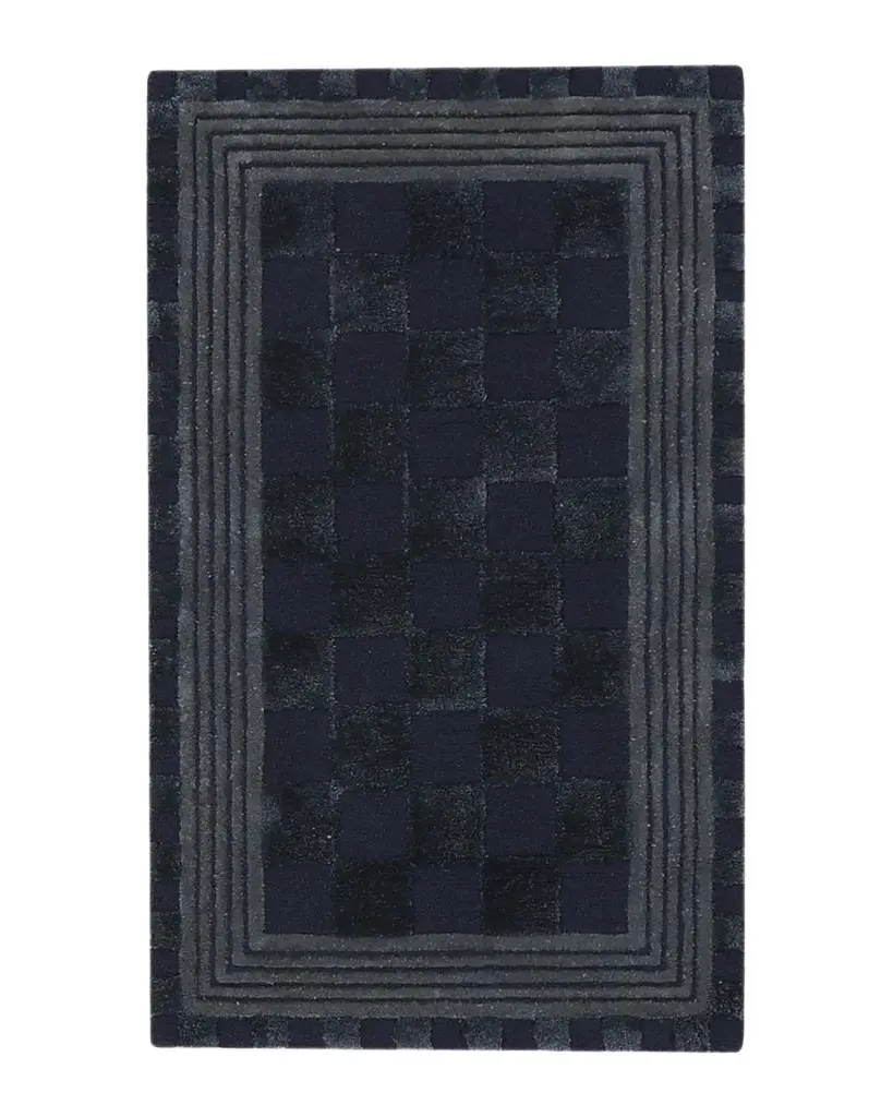 MacKenzie-Childs Indigo Blue Tonal Check Rug, 2 ' x 4 ' | Image 1 MacKenzie-Childs Indigo Blue Tonal Check Rug, 2 ' x 4 ' | Image 1