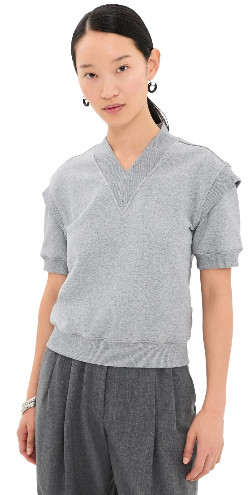 3.1 Phillip Lim V Neck French Terry Top