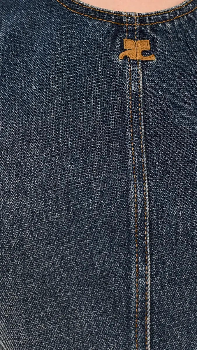 Courrèges Vintage Blue Denim A-Line Mini Dress | Thumbnail 6 Courrèges Vintage Blue Denim A-Line Mini Dress | Thumbnail 6