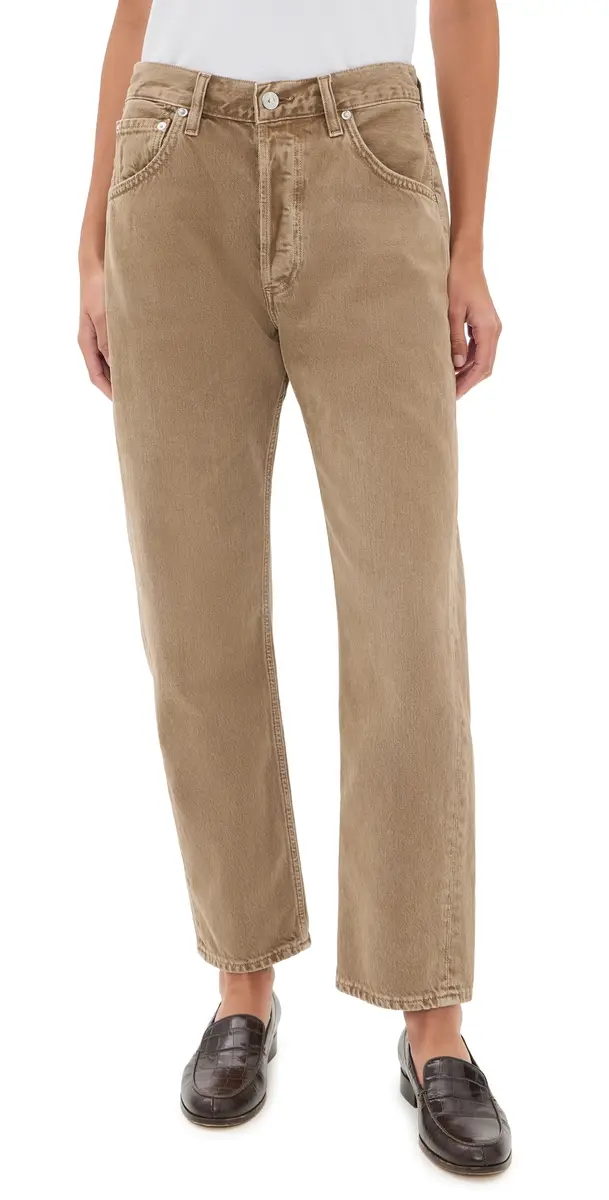Citizens of Humanity Winslow Boyfriend Cropped Jeans Tan | Image 1 Citizens of Humanity Winslow Boyfriend Cropped Jeans Tan | Image 1