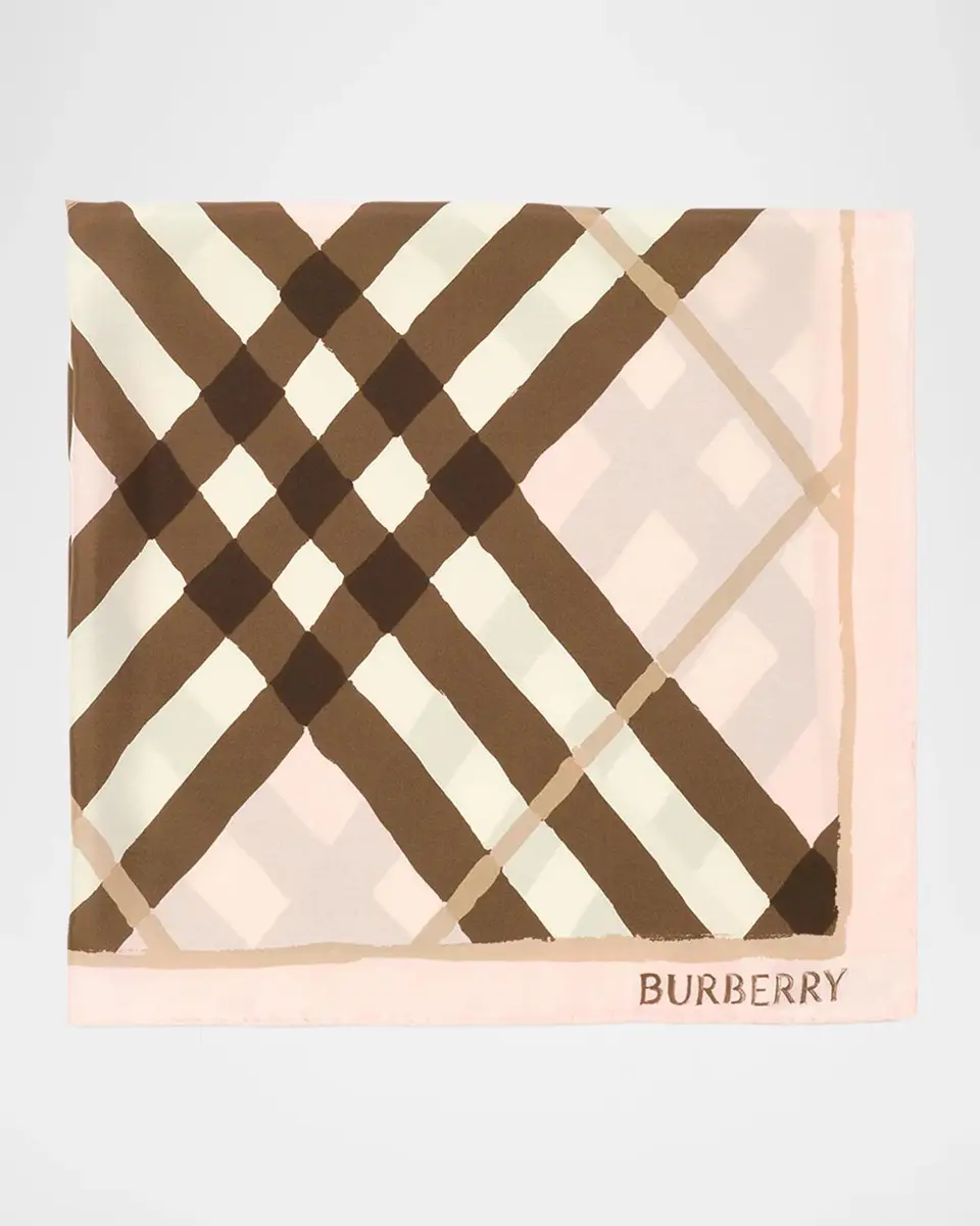 Burberry Watercolor Check Silk Scarf | Thumbnail 5