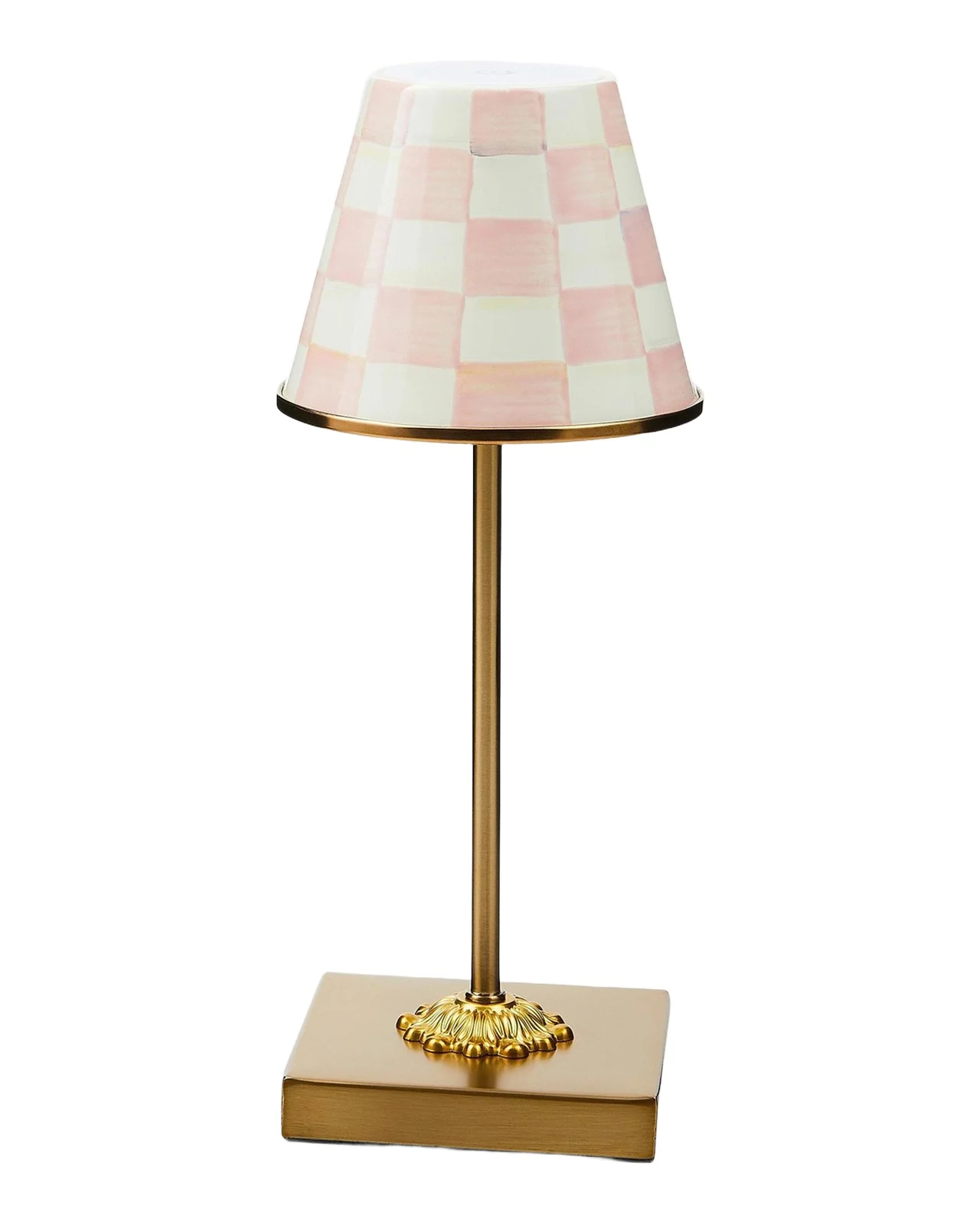 MacKenzie-Childs Rosy Check Rechargeable Cafe Table Lamp