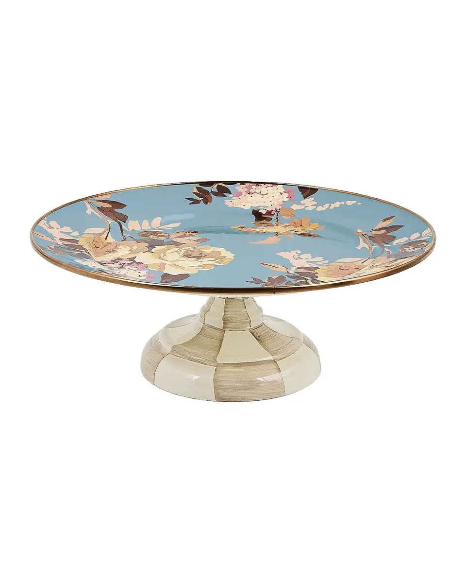 MacKenzie-Childs Wild Rose Slate Small Pedestal Platter | Thumbnail 3 MacKenzie-Childs Wild Rose Slate Small Pedestal Platter | Thumbnail 3