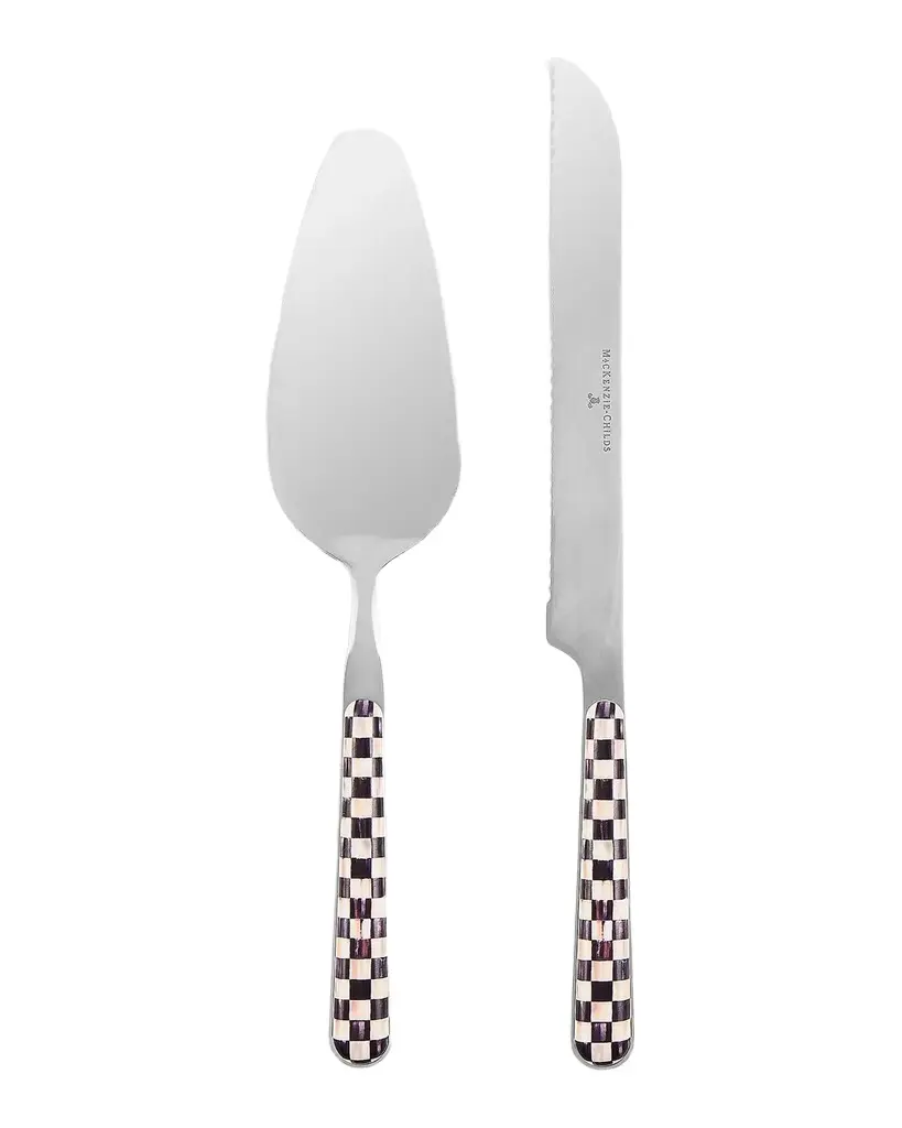MacKenzie-Childs Courtly Check Bistro 2-Piece Cake Serving Set
