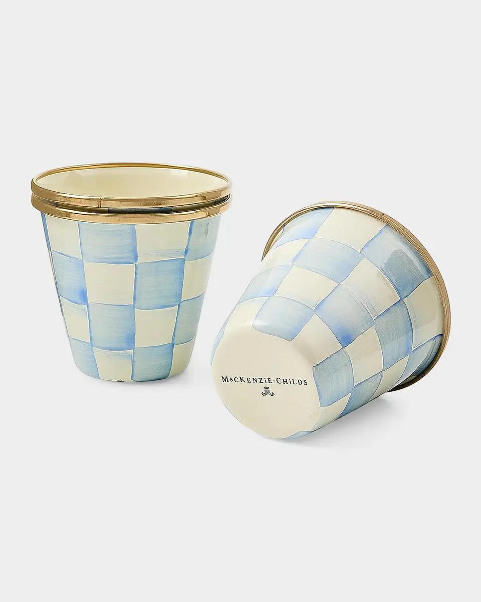 MacKenzie-Childs Sky Check 3-Piece Herb Pot Set | Thumbnail 2 MacKenzie-Childs Sky Check 3-Piece Herb Pot Set | Thumbnail 2