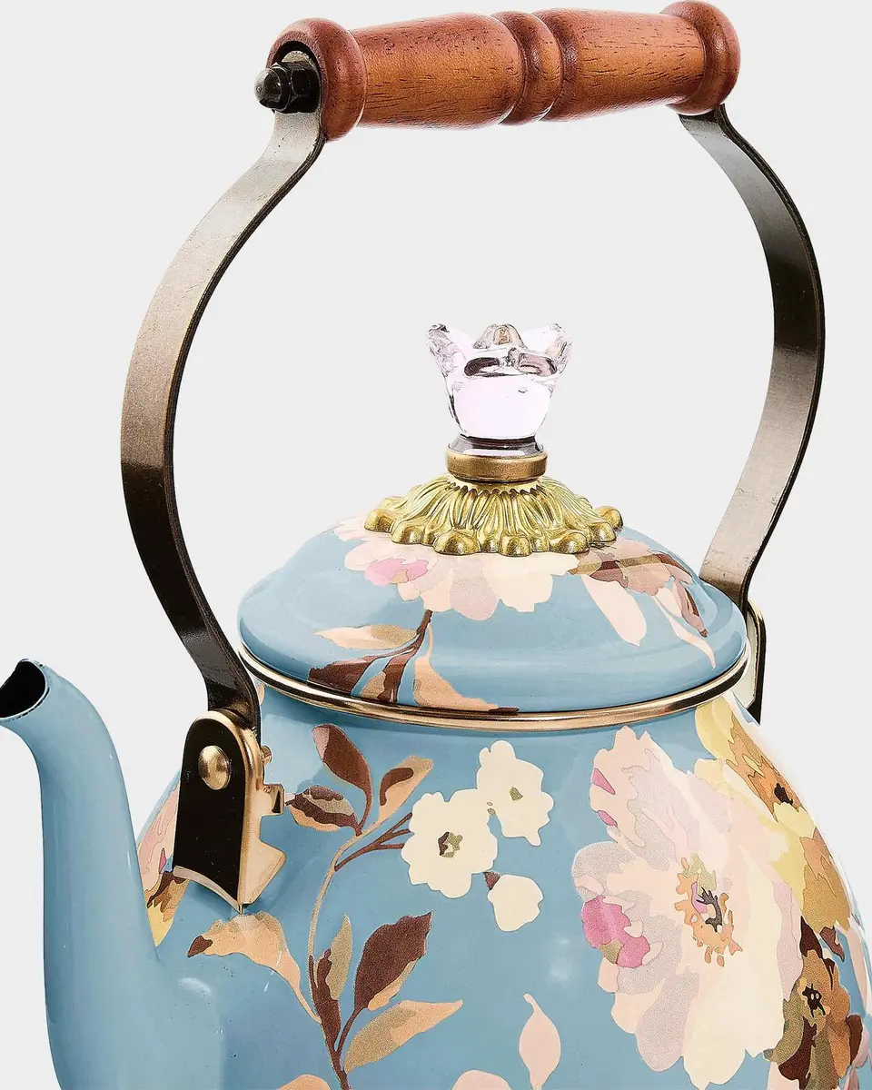 MacKenzie-Childs Wild Rose Slate Small Tea Kettle | Thumbnail 2 MacKenzie-Childs Wild Rose Slate Small Tea Kettle | Thumbnail 2