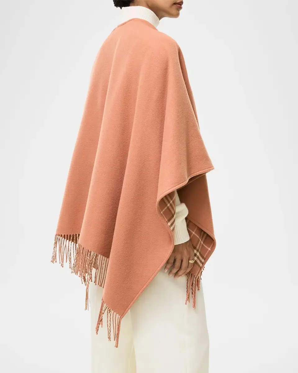 Burberry Reversible Check Wool Cape | Thumbnail 3