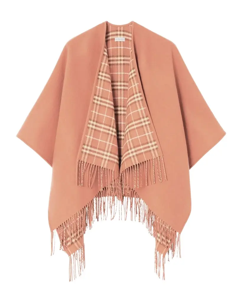 Burberry Reversible Check Wool Cape | Image 1 Burberry Reversible Check Wool Cape | Image 1
