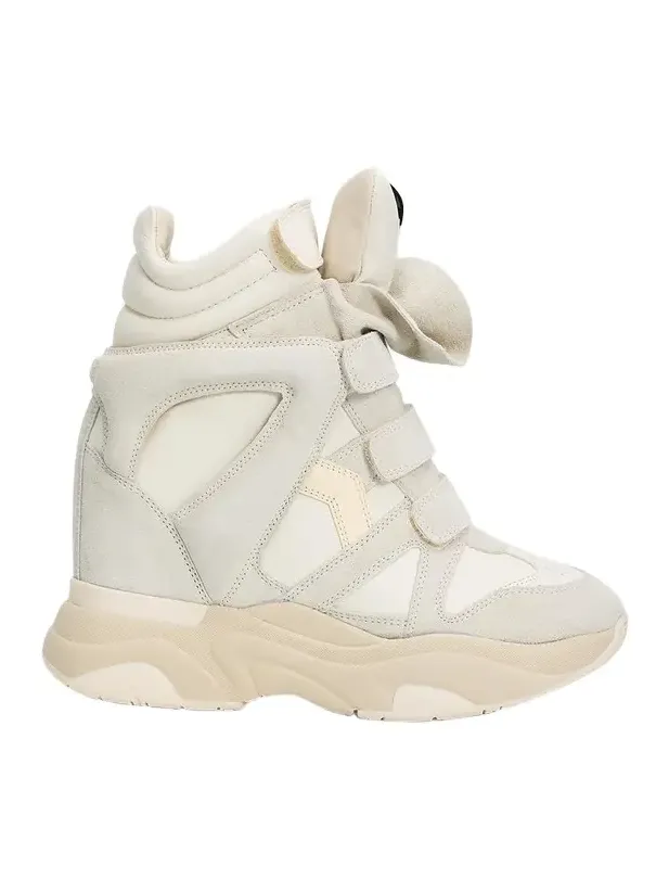 Isabel Marant Balskee Leather and Suede High-Top Wedge Sneakers