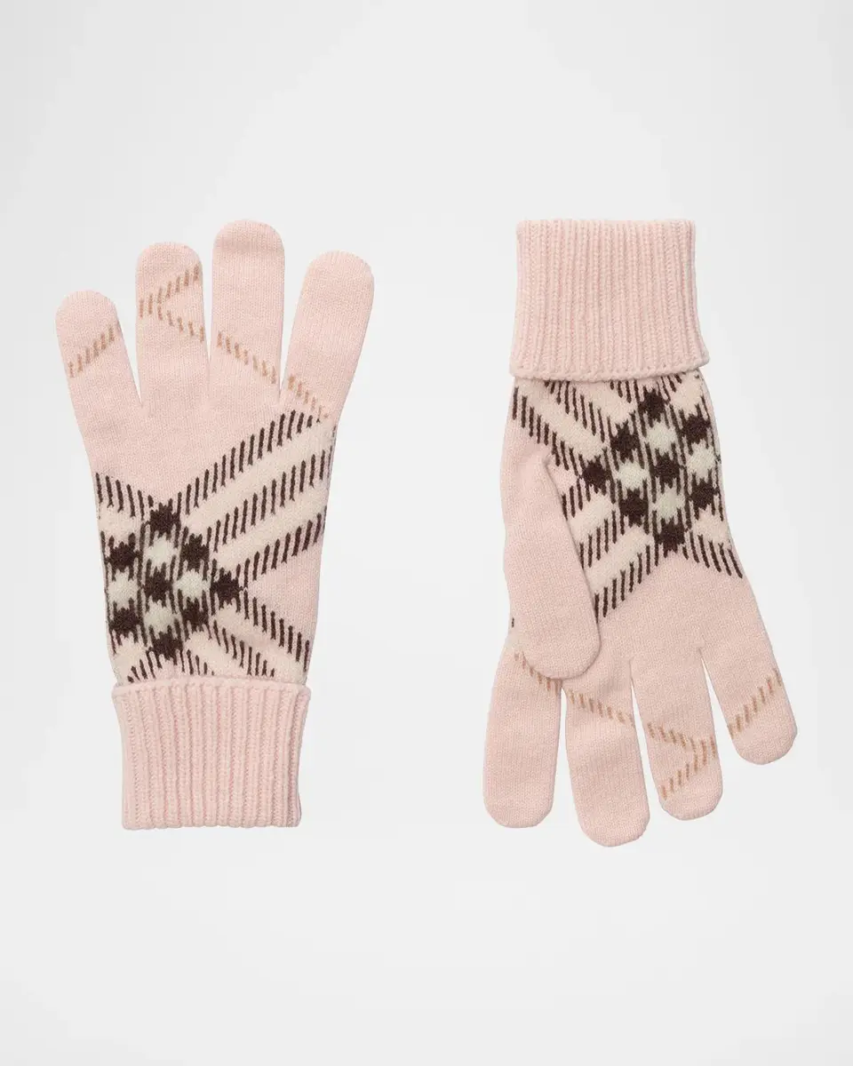 Burberry Heritage Check Cashmere-Blend Gloves | Thumbnail 2 Burberry Heritage Check Cashmere-Blend Gloves | Thumbnail 2