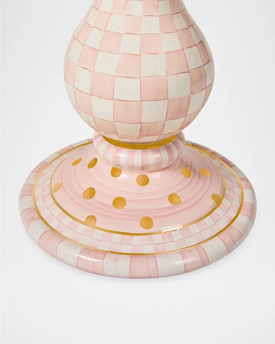 MacKenzie-Childs Rosy Check Ceramic Pedestal Table Base | Thumbnail 4 MacKenzie-Childs Rosy Check Ceramic Pedestal Table Base | Thumbnail 4