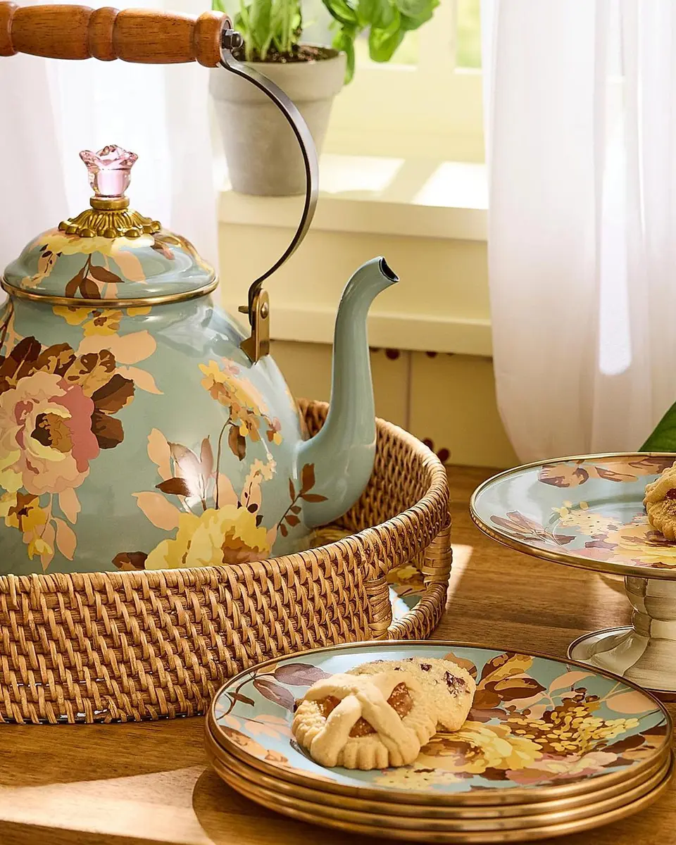 MacKenzie-Childs Wild Rose Slate Large Tea Kettle | Thumbnail 3 MacKenzie-Childs Wild Rose Slate Large Tea Kettle | Thumbnail 3