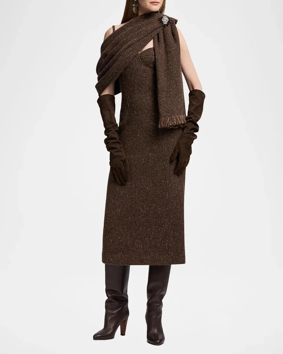 Ralph Lauren Collection Wool-Blend Donegal Tweed Fringe Scarf | Thumbnail 2 Ralph Lauren Collection Wool-Blend Donegal Tweed Fringe Scarf | Thumbnail 2