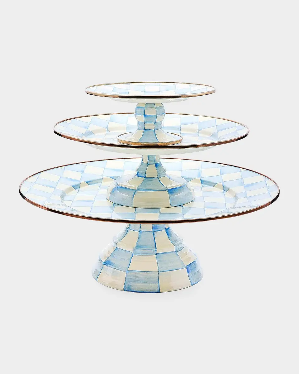 MacKenzie-Childs Sky Check Mini Pedestal Platter | Thumbnail 2