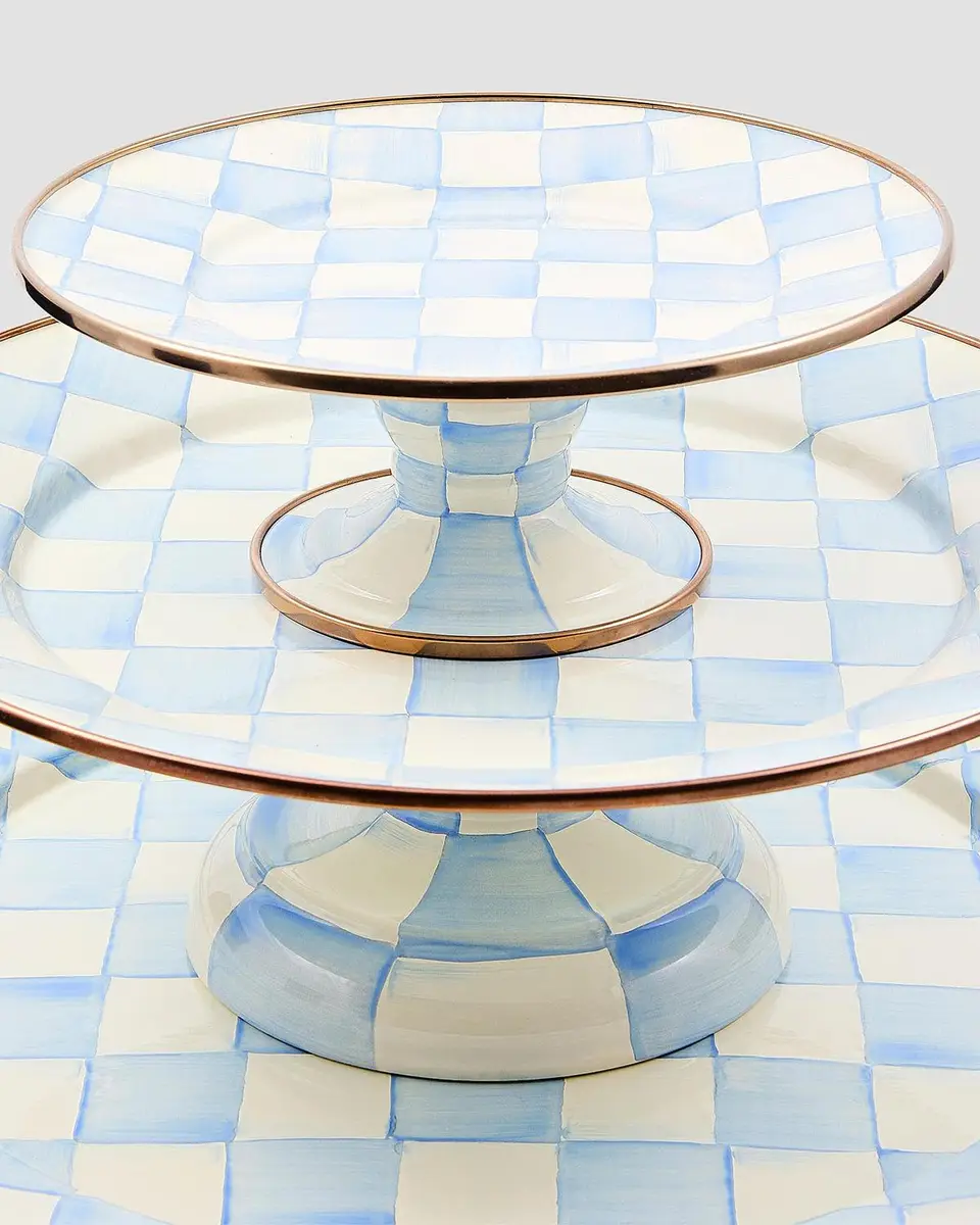 MacKenzie-Childs Sky Check Mini Pedestal Platter | Thumbnail 5